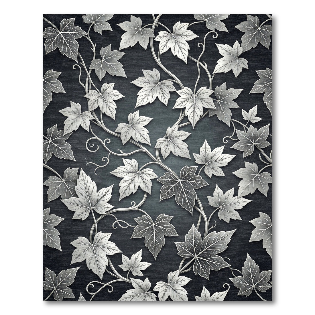 Silver Leaf Vine Pattern Rug