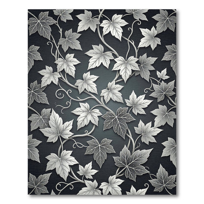 Silver Leaf Vine Pattern Rug