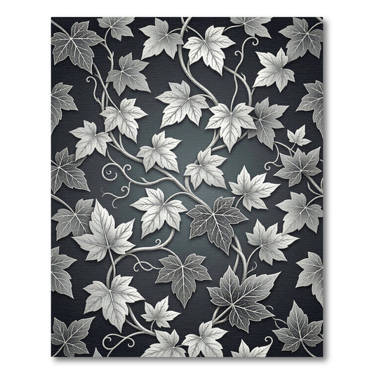 Silver Leaf Vine Pattern Rug