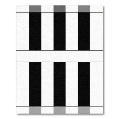 Tonal Black White Parallel Bars Rug