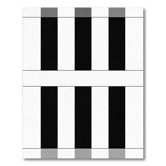 Tonal Black White Parallel Bars Rug
