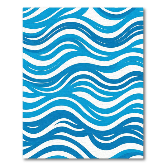 Deep Blue Fluid Wave Rug