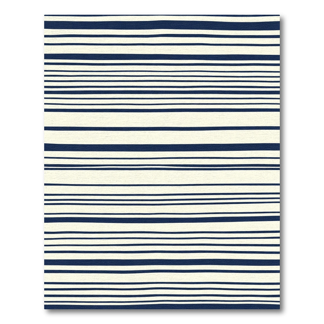 Cream and Navy Hand-Drawn Stripes Rug