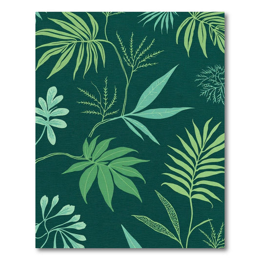 Emerald Jungle Botanical Leaf Array Rug