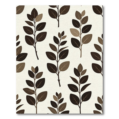 Earthy Brown Branch Foliage Pattern Rug