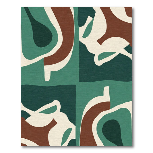 Abstract Earth Tones Organic Waves Rug
