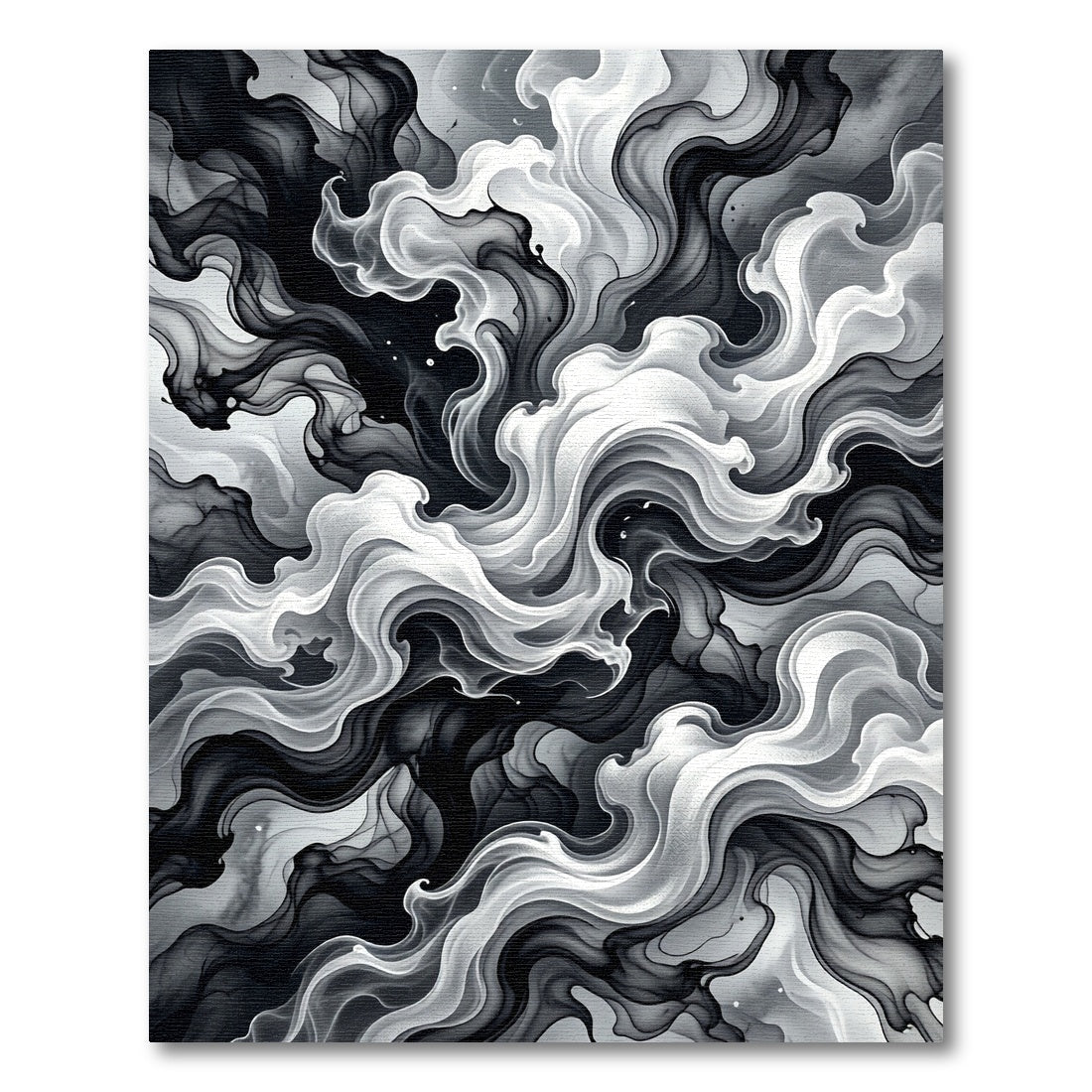Monochromatic Swirling Smoke Abstract Rug