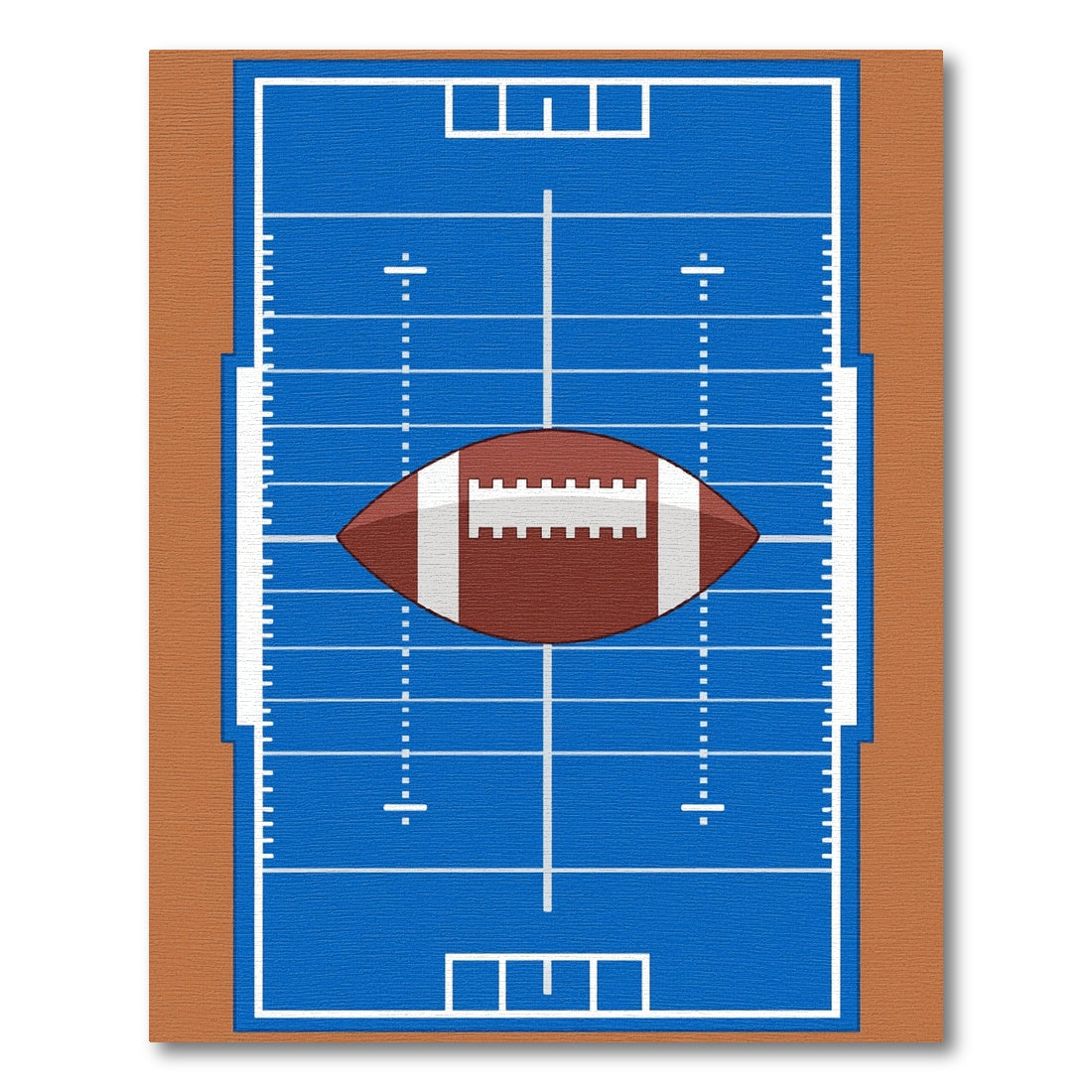 Central Football Blue Field Rug