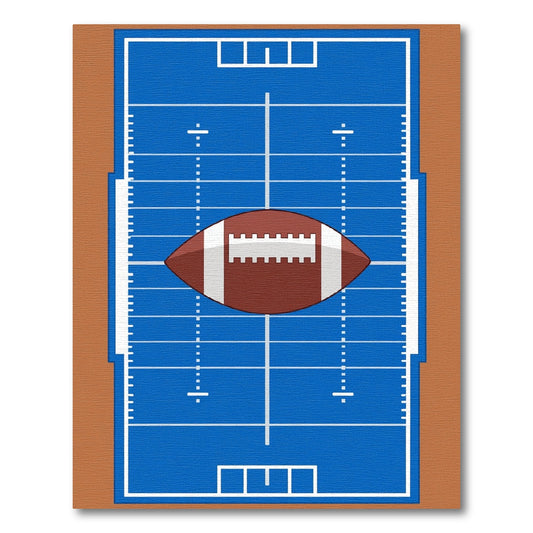 Central Football Blue Field Rug