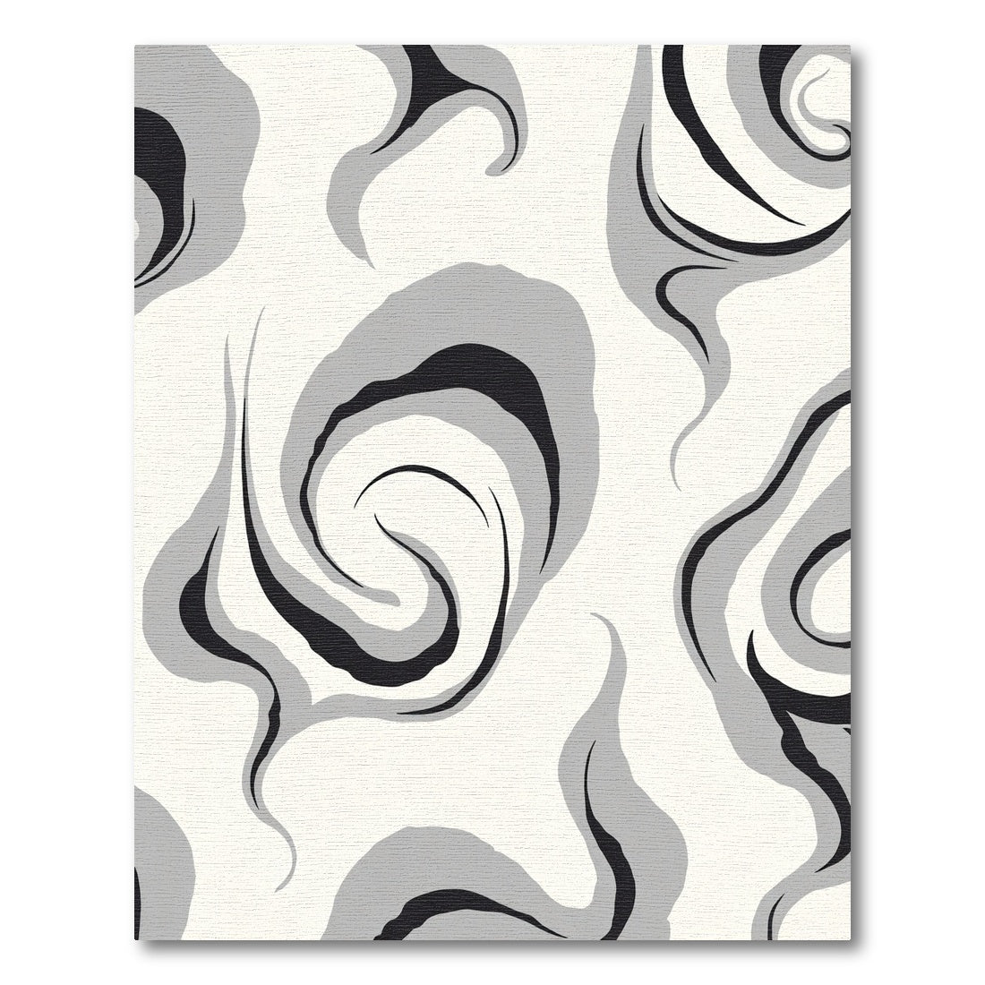 Black Gray Swirl Abstract Rug