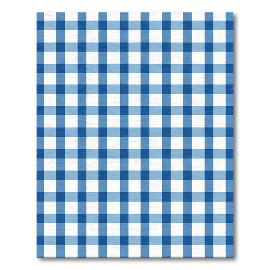 Bold Blue And White Plaid Composition Rug