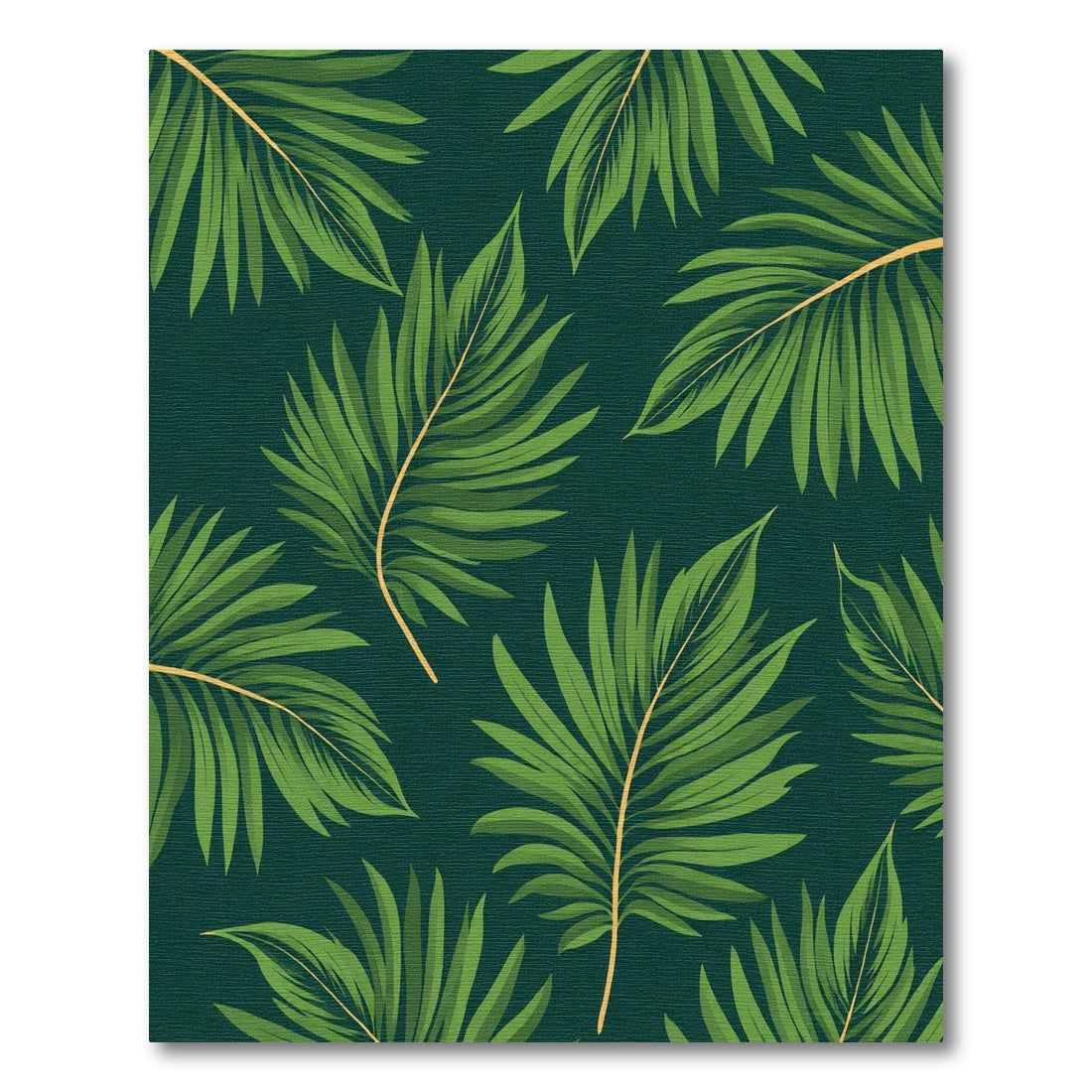 Emerald Green Tropical Palm Leaf Rug