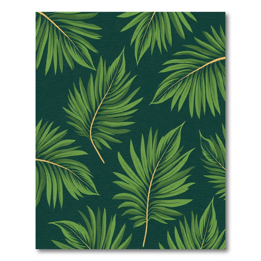 Emerald Green Tropical Palm Leaf Rug