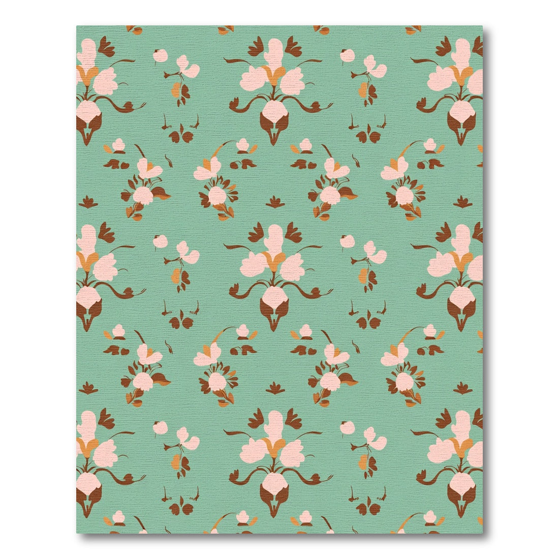 Teal Blush Floral Garland Rug