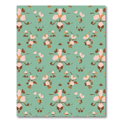 Teal Blush Floral Garland Rug