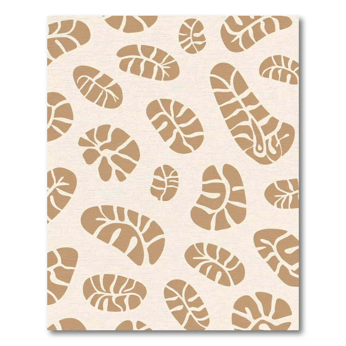 Earthy Tan Abstract Organic Shapes Rug