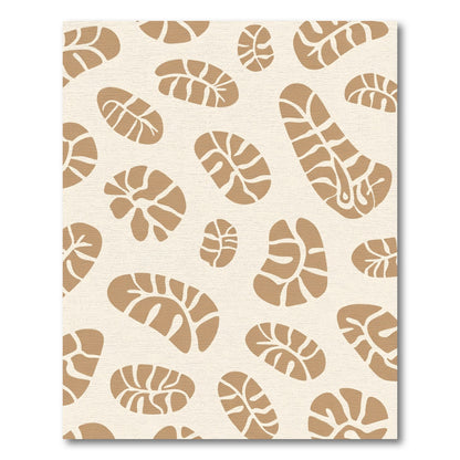 Earthy Tan Abstract Organic Shapes Rug