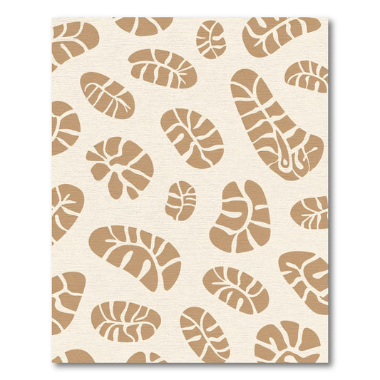 Earthy Tan Abstract Organic Shapes Rug