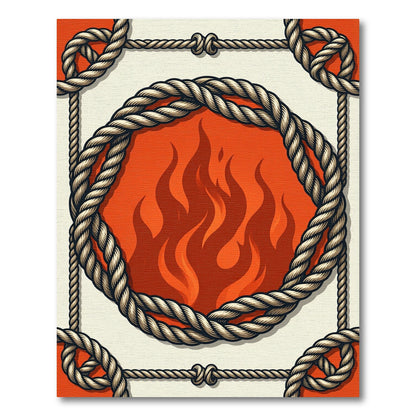 Nautical Rope Flame Medallion Rug