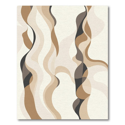 Neutral Wavy Organic Flow Rug
