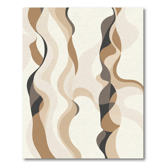 Neutral Wavy Organic Flow Rug