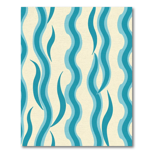 Aqua Blue Organic Stripe Flow Rug