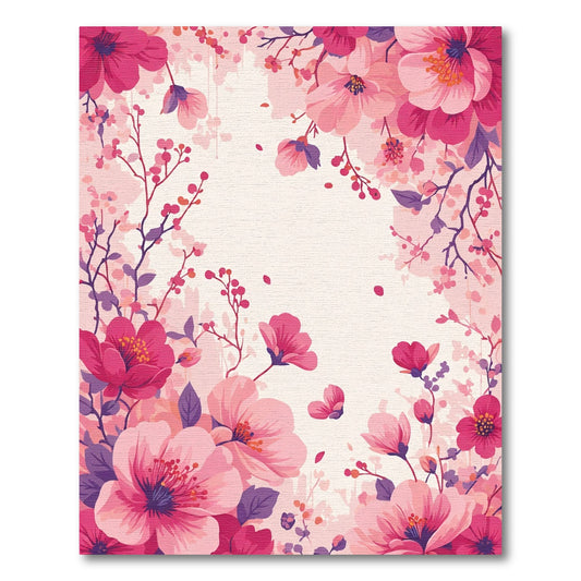 Whimsical Pink Sakura Blossom Garland Rug
