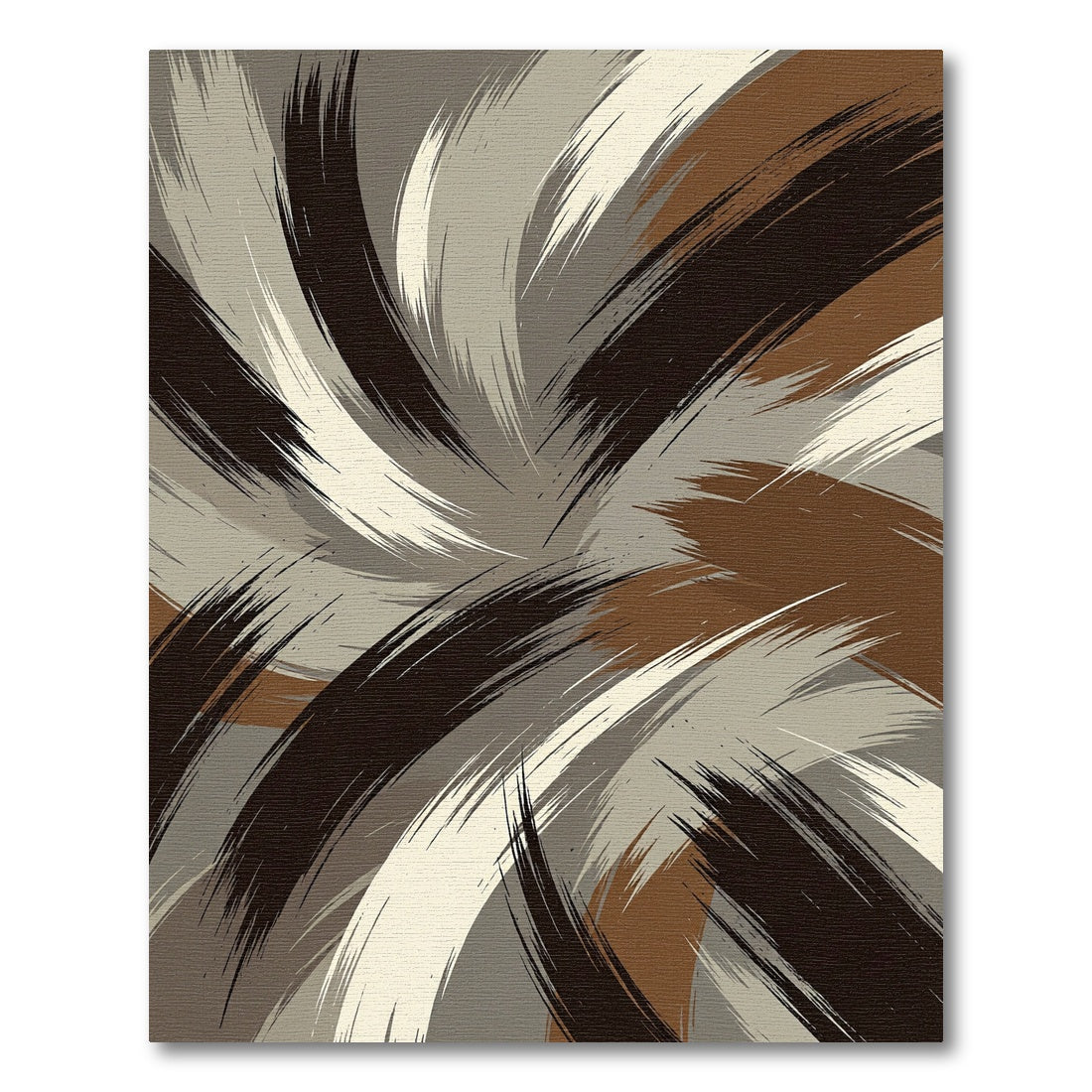 Earthy Tones Swirling Brushstrokes Rug