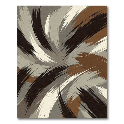 Earthy Tones Swirling Brushstrokes Rug