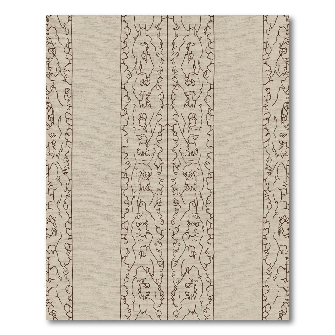 Neutral Beige Abstract Humanoid Forms Rug