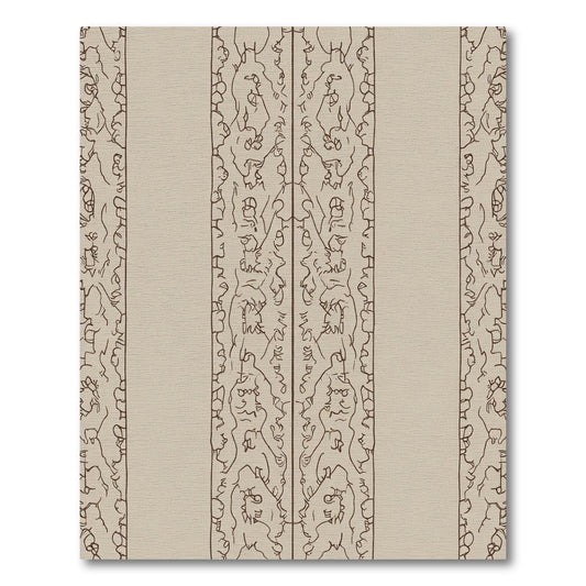 Neutral Beige Abstract Humanoid Forms Rug