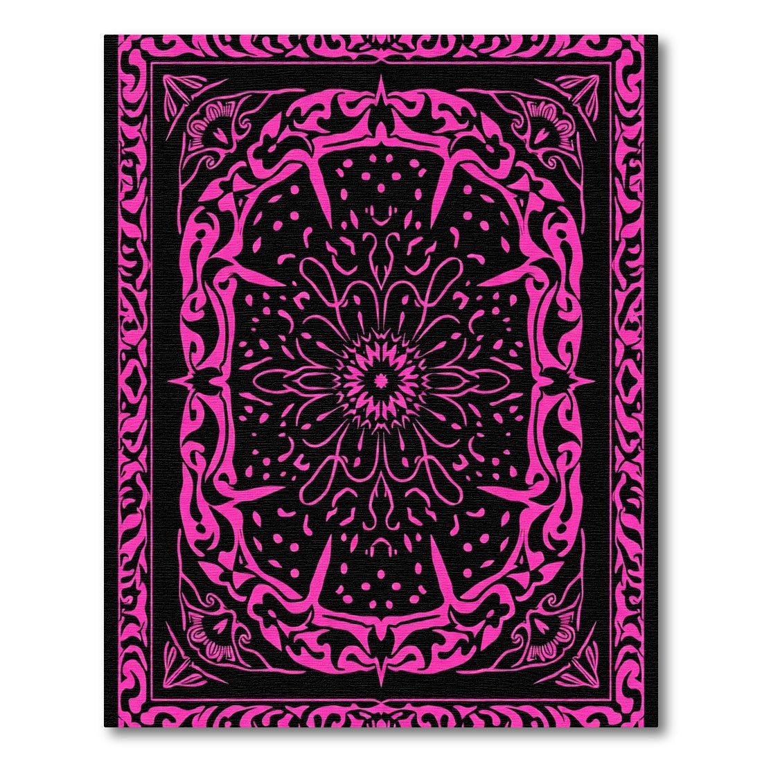 Hot Pink Starburst Mandala Rug
