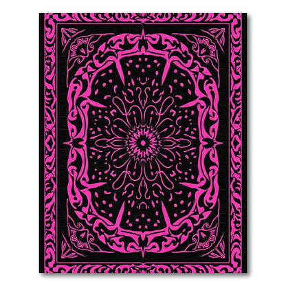Hot Pink Starburst Mandala Rug