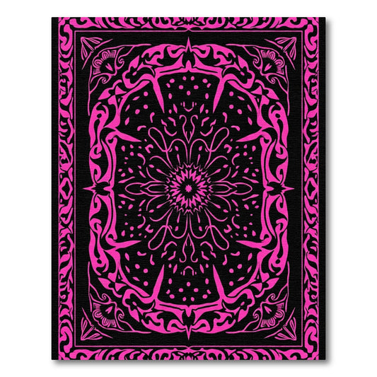 Hot Pink Starburst Mandala Rug