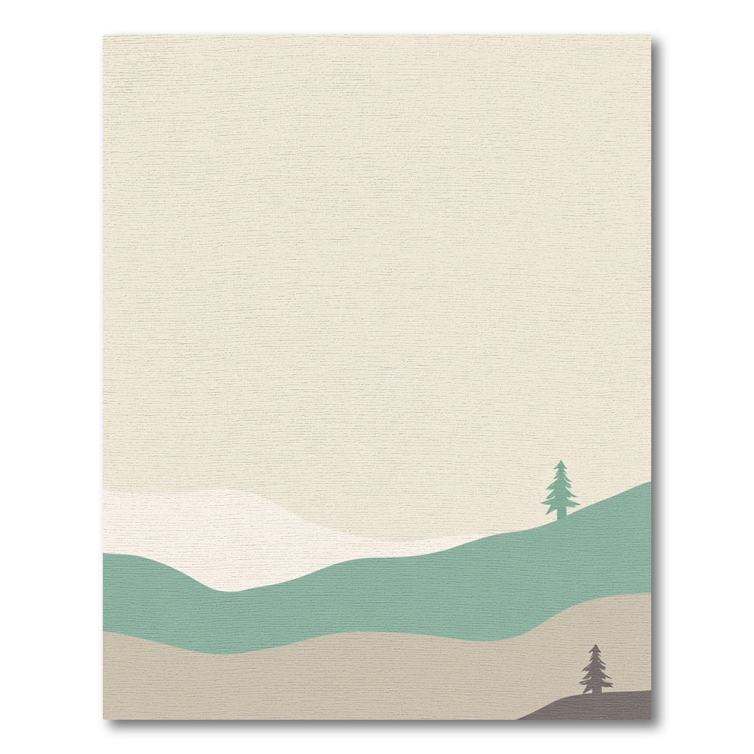 Earthy Green Hillside Landscape Trees Rug
