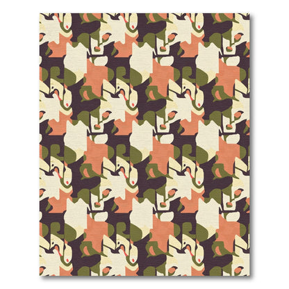 Earthy Ochre Geometric Interlock Rug