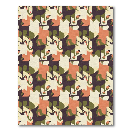 Earthy Ochre Geometric Interlock Rug