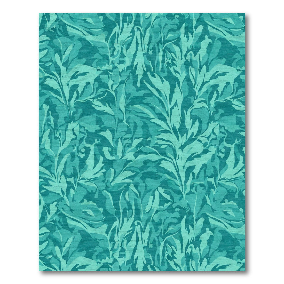 Teal Abstract Lush Foliage Rug