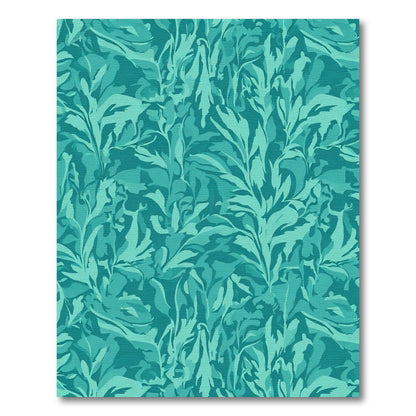 Teal Abstract Lush Foliage Rug
