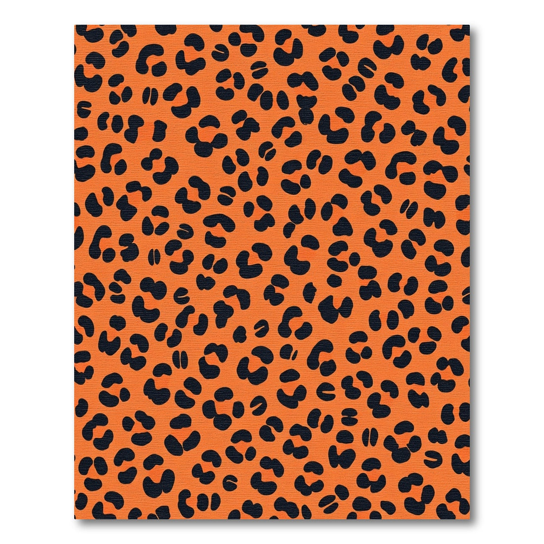 Vibrant Orange Black Spotted Jungle Rug