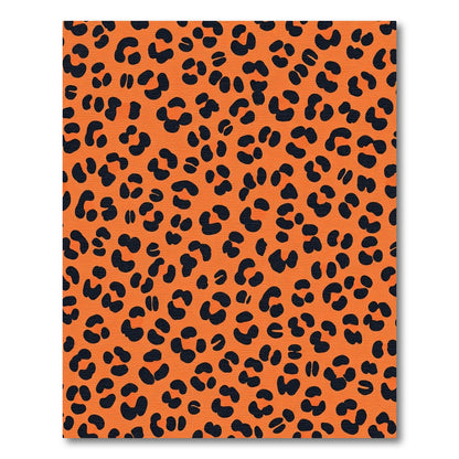 Vibrant Orange Black Spotted Jungle Rug