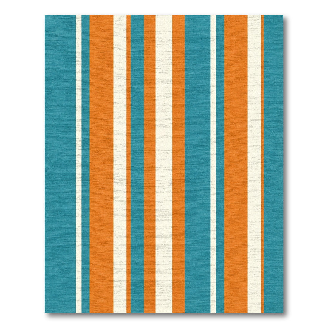 Retro Teal Orange Stripe Rug