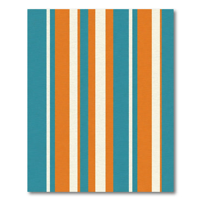 Retro Teal Orange Stripe Rug