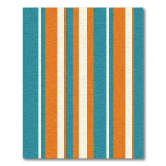 Retro Teal Orange Stripe Rug