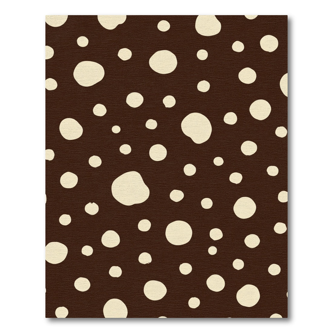 Cream Circles Dark Brown Random Dots Rug