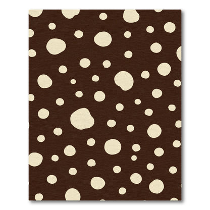 Cream Circles Dark Brown Random Dots Rug