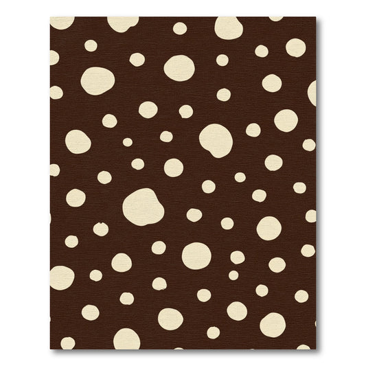 Cream Circles Dark Brown Random Dots Rug