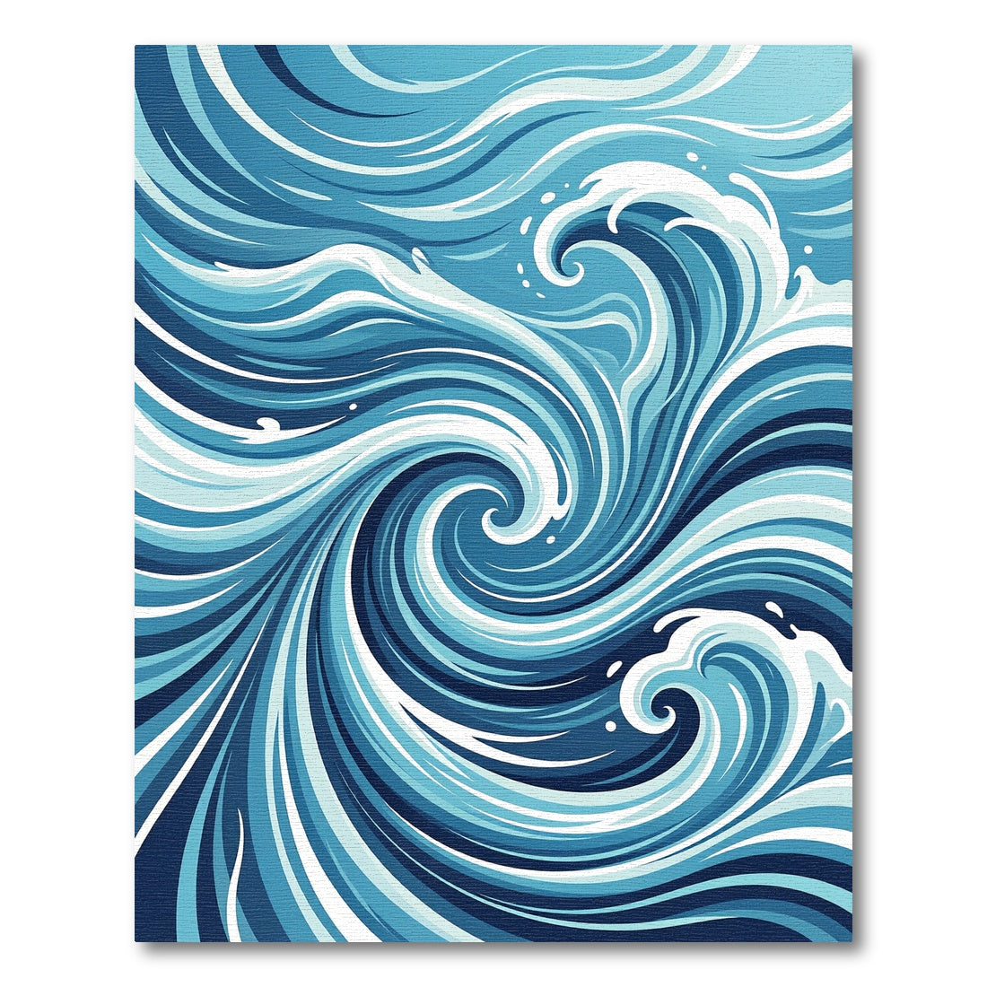 Abstract Swirling Indigo Ocean Wave Rug