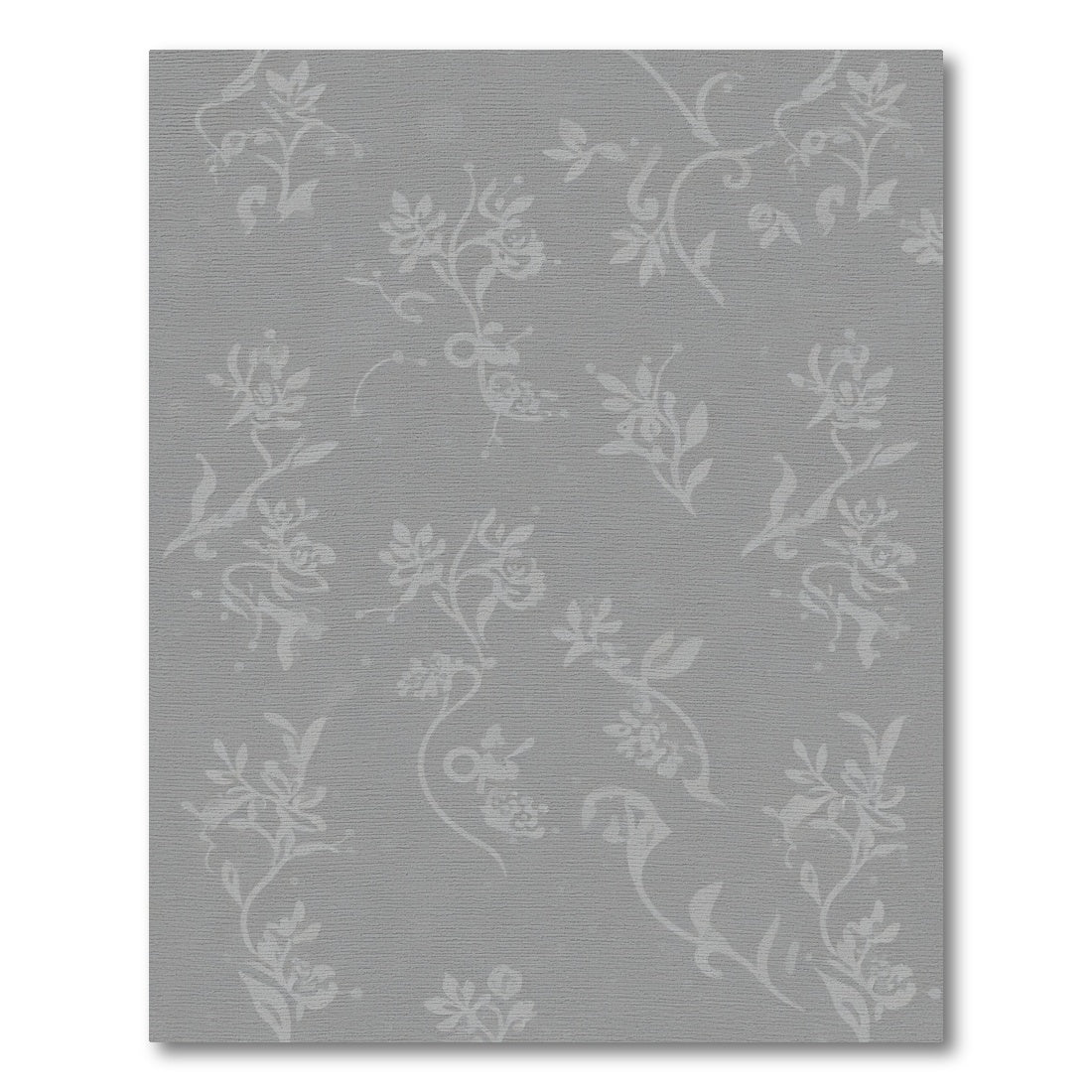 Light Gray Floral Vine Scroll Rug