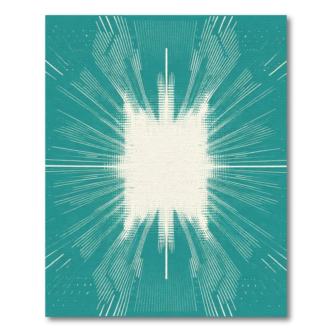 Teal White Starburst Radial Rug